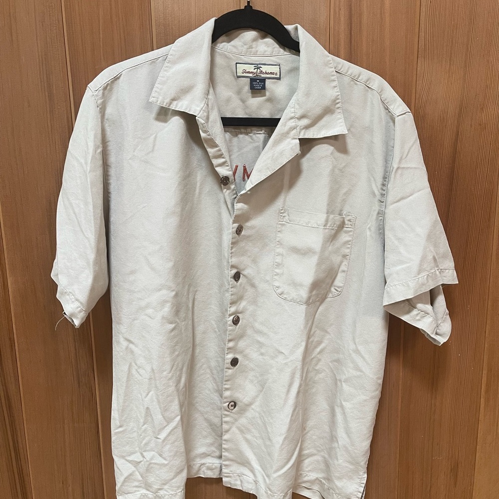 Tommy Bahama Short Sleeve Camp Shirt in Off-White